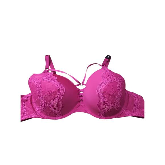 Torrid XO Plunge Push-Up Bra underwire bright pink sz 46B new with tags WL358 - Picture 5 of 8